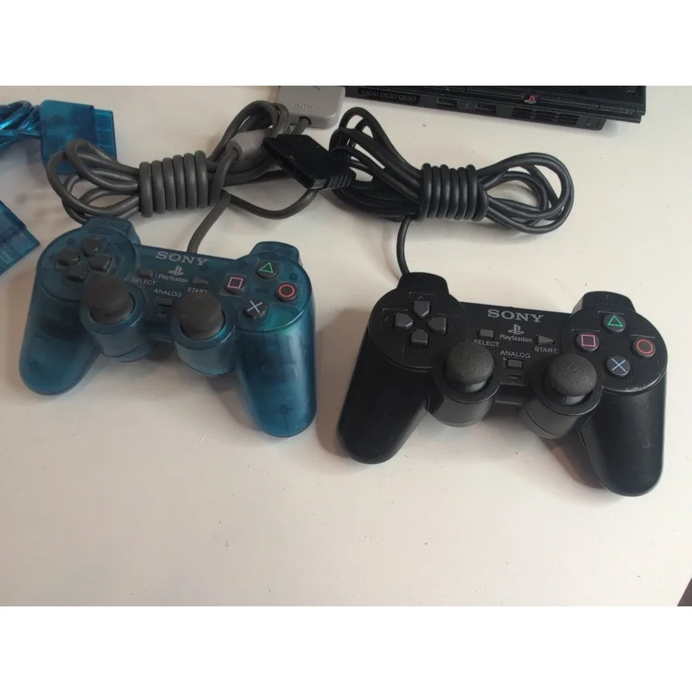 Sony PlayStation 2 PS2 Slim Black Console Bundle Controller Cables Games Tested
